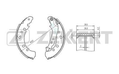 Колодки тормозные задние барабанные Zekkert BK4115