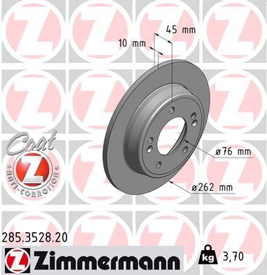 Диск тормозной задний ZIMMERMANN 285352820