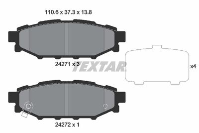 Колодки тормозные задние TEXTAR 2427101