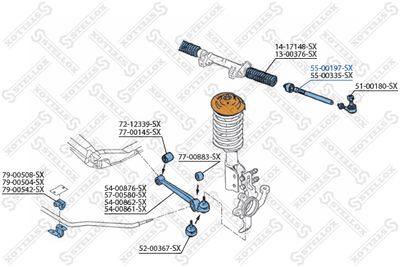 Тяга рулевая STELLOX 5500197SX
