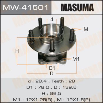 Ступица колеса с интегрированным подшипником Masuma MW41501