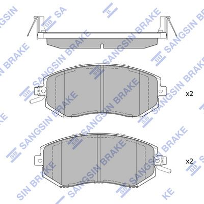 Колодки тормозные передние SANGSIN SP1553