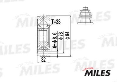 ШРУС внутренний Miles GA10004