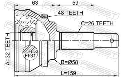 ШРУС наружный FEBEST 6510003A48