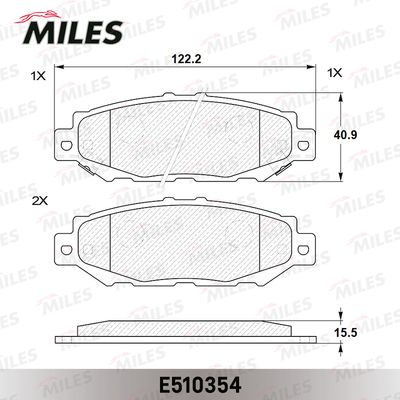 Колодки тормозные задние Miles E510354