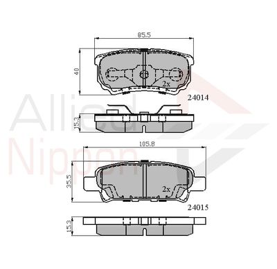Колодки тормозные задние ALLIED NIPPON ADB31290