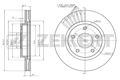 Диск тормозной передний Zekkert BS5589