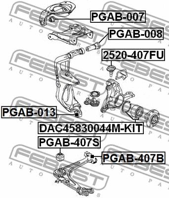 Сайлентблок рычага переднего FEBEST PGAB407S