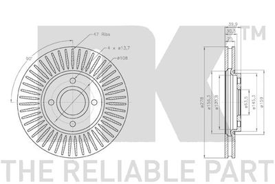 Диск тормозной с антикоррозионным покрытием NK 3125103