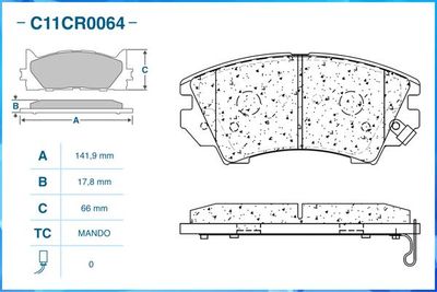 Колодки тормозные передние CWORKS C11CR0064