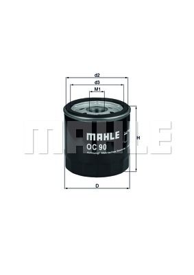 Фильтр масляный MAHLE OC90