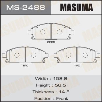Колодки тормозные дисковые Masuma MS2488
