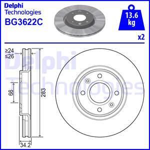 Диск тормозной DELPHI BG3622