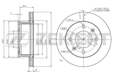 Диск тормозной передний Zekkert BS5390