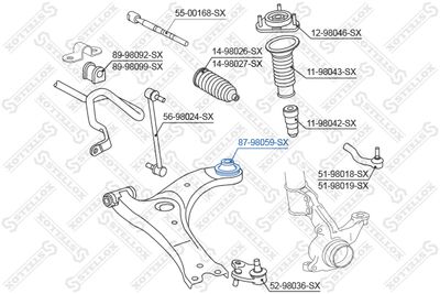 Сайлентблок заднего рычага STELLOX 8798059SX