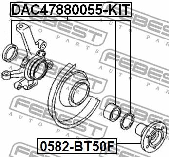 Подшипник передней ступицы FEBEST DAC47880055KIT