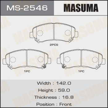 Колодки тормозные дисковые Masuma MS2546