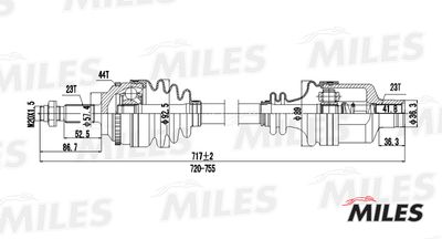 Привод в сборе правый Miles GC02105