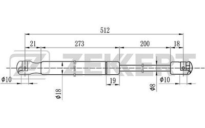 Пружина газовая багажника Zekkert GF1737