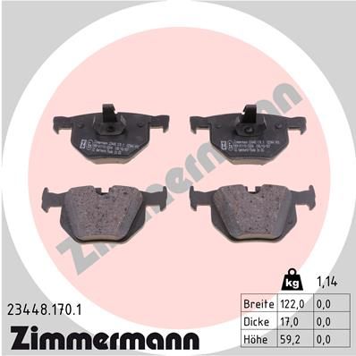 Колодки тормозные дисковые ZIMMERMANN 234481701