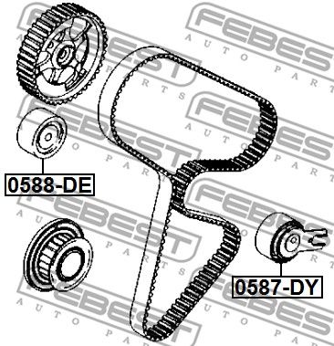 Ролик натяжителя ремня ГРМ FEBEST 0587DY