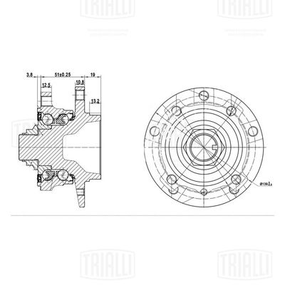 Ступица с подшипником в сборе передняя TRIALLI MR2634