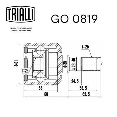 ШРУС внутренний задний TRIALLI GO0819