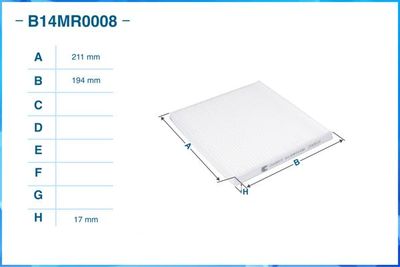 Фильтр салонный пылевой CWORKS B14MR0008