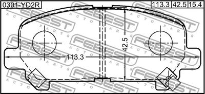 Колодки тормозные задние FEBEST 0301YD2R