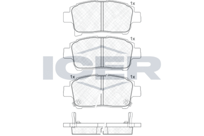 Колодки тормозные дисковые ICER 181583