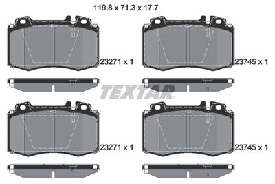Колодки тормозные дисковые передние TEXTAR 2374502