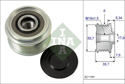Шкив генератора INA 535007710