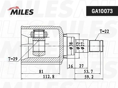 ШРУС внутренний Miles GA10073