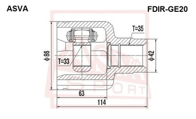 ШРУС внутренний правый ASVA FDIRGE20
