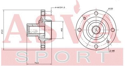 Ступица передняя ASVA NSWHK12F