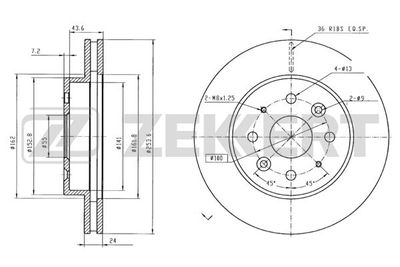 Диск тормозной передний Zekkert BS5350