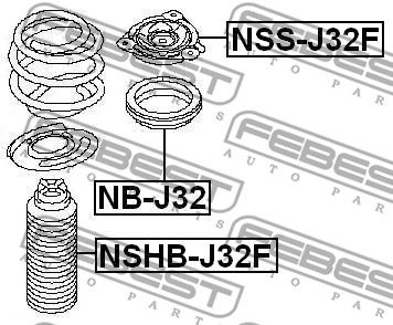 Опора амортизатора переднего FEBEST NSSJ32F