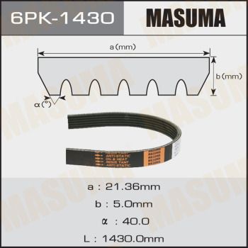 Ремень поликлиновой Masuma 6PK1430