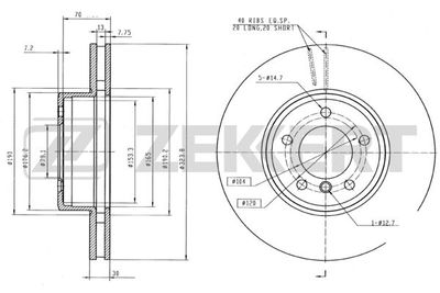 Диск тормозной передний Zekkert BS5603