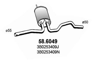 Глушитель средняя часть ASSO 586049