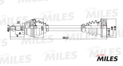 Привод в сборе левый Miles GC01129