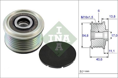 Шкив генератора INA 535010210