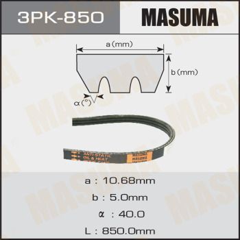 Ремень поликлиновой Masuma 3PK850