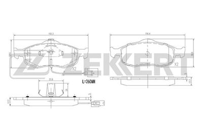 Колодки тормозные дисковые передние с датчиком Zekkert BS1620