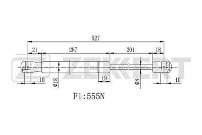 Пружина газовая багажника Zekkert GF2022