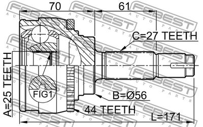 ШРУС наружный FEBEST 0210016A44