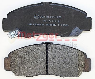 Колодки дискового тормоза с накладками в сборе Metzger 1170536