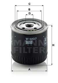 Фильтр масляный MANN-FILTER W9207