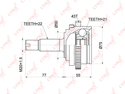 ШРУС наружный LYNXauto CO3925A