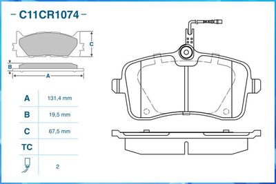Колодки тормозные передние CWORKS C11CR1074